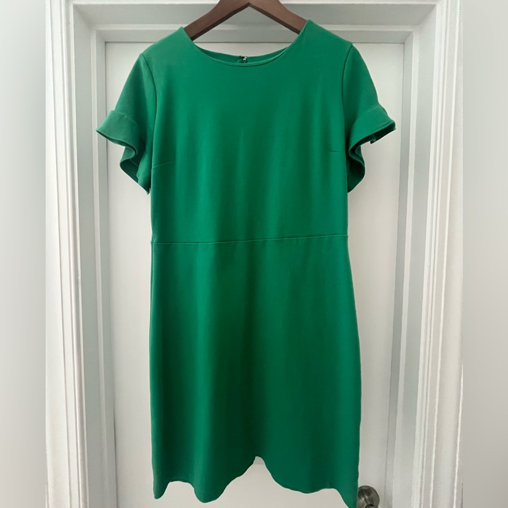 Old Navy Green Sheath Dress with Flutter Sleeves
